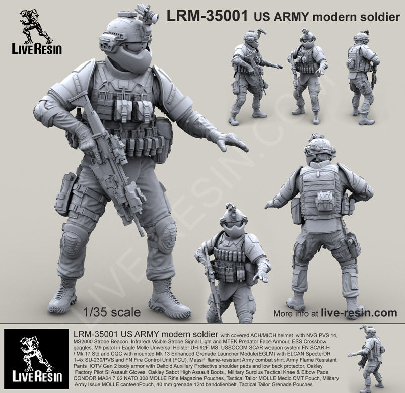 1/35 Modern US Army Soldier #1 - Click Image to Close