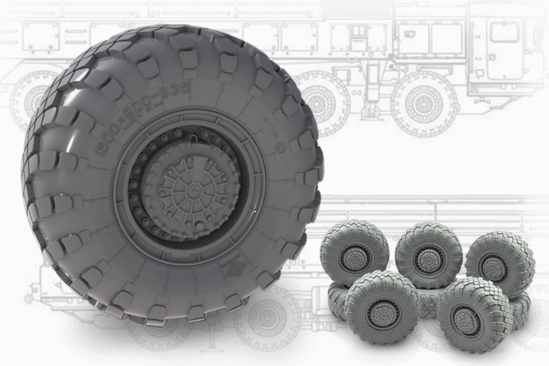 1/35 Sagged Wheels Set Vi-203 Late for 9K720 Iskander, Smerch-M - Click Image to Close