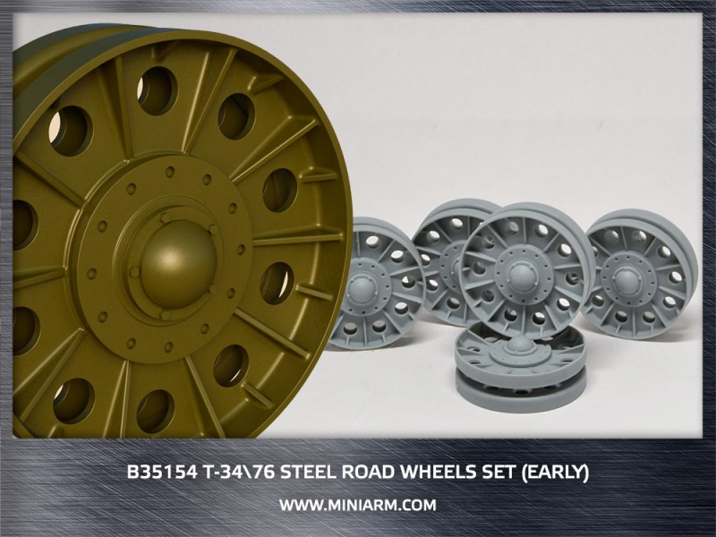 1/35 T-34/76 Steel Road Wheels Set (Early Type) - Click Image to Close