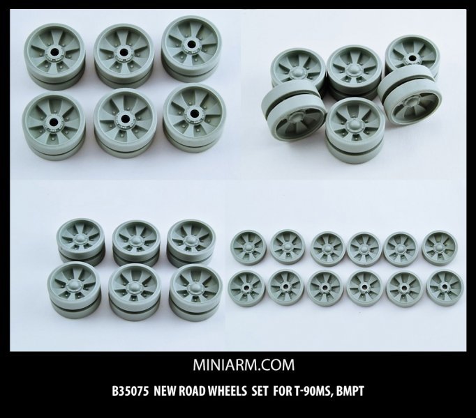 1/35 New Road Wheels Set (24 pcs) for T-90MS, BMPT - Click Image to Close