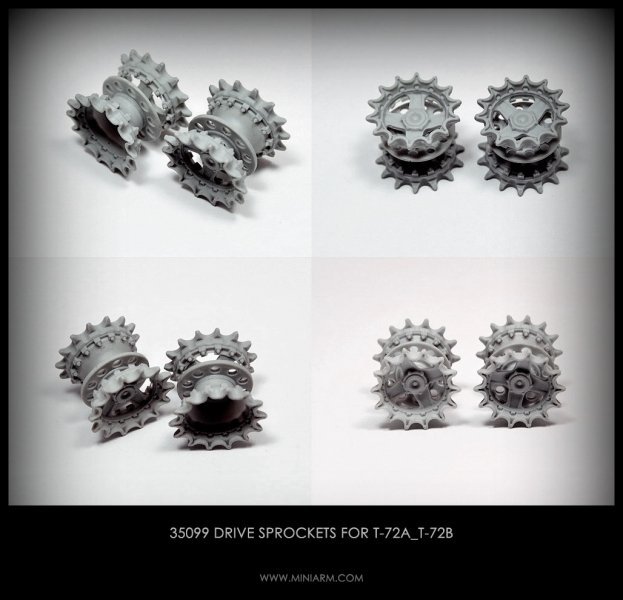 1/35 T-72A, T-72B Drive Sprockets (RMsh) - Click Image to Close