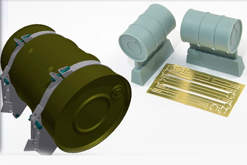 1/35 Fuel Barrels 150 Liters for T-54, T-55 - Click Image to Close