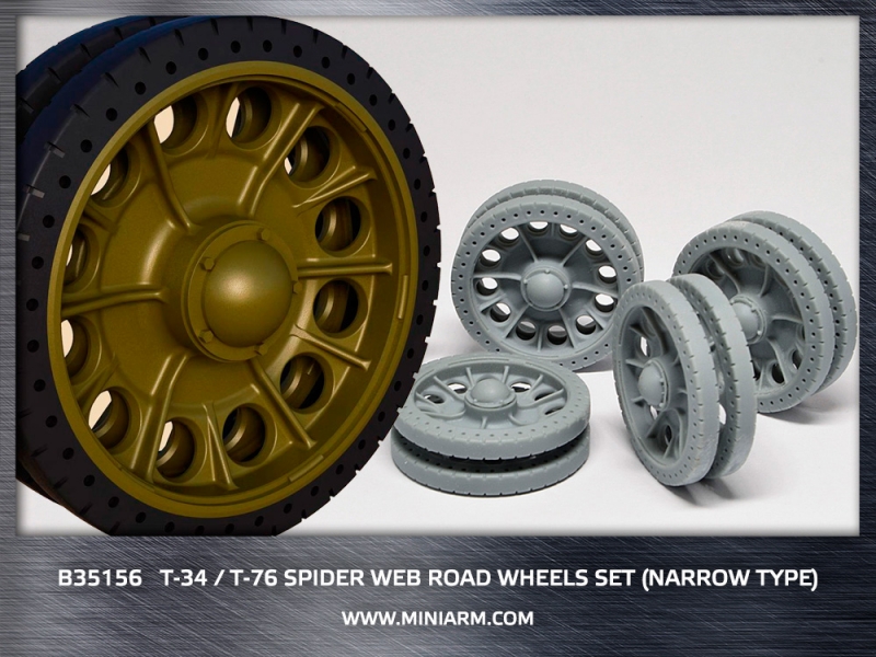 1/35 T-34/76 Spider Web Road Wheels Set (Narrow Type) - Click Image to Close