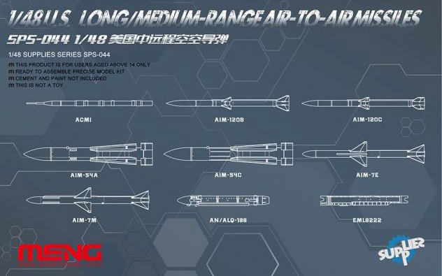 1/48 US Long/Medium-Range Air-to-Air Missiles - Click Image to Close