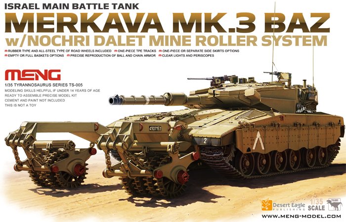 1/35 Israeli Merkava Mk.3 BAZ w/Nochri Dalet Mine Roller System - Click Image to Close