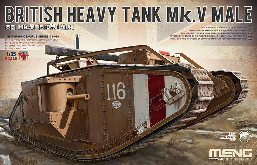 1/35 WWI British Heavy Tank Mk.V "Male" - Click Image to Close