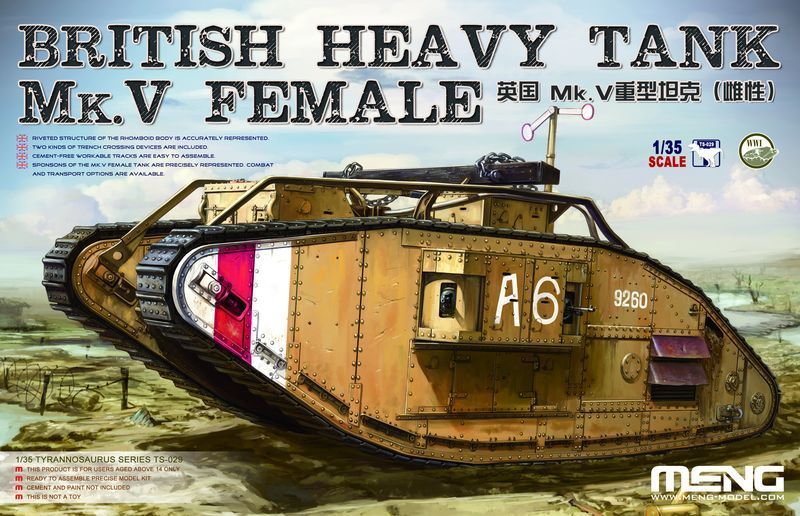 1/35 WWI British Heavy Tank Mk.V Female - Click Image to Close