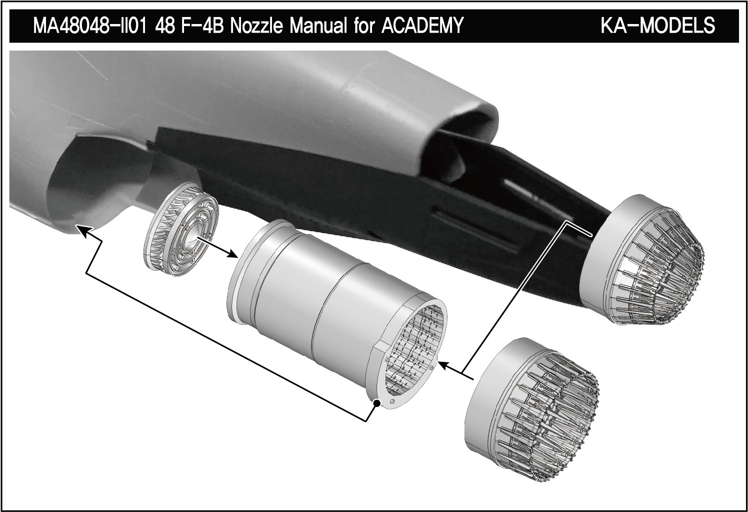 1/48 F-4A/B/C/D/N GE Nozzle & Burner Set (Opened) for HAS/ACA - Click Image to Close