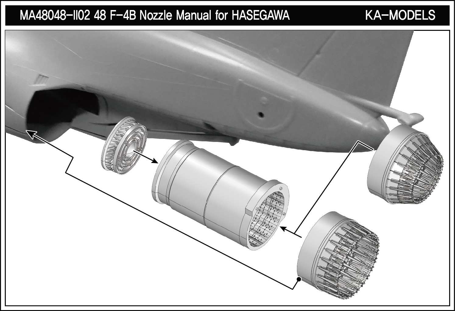 1/48 F-4A/B/C/D/N GE Nozzle & Burner Set (Opened) for HAS/ACA - Click Image to Close