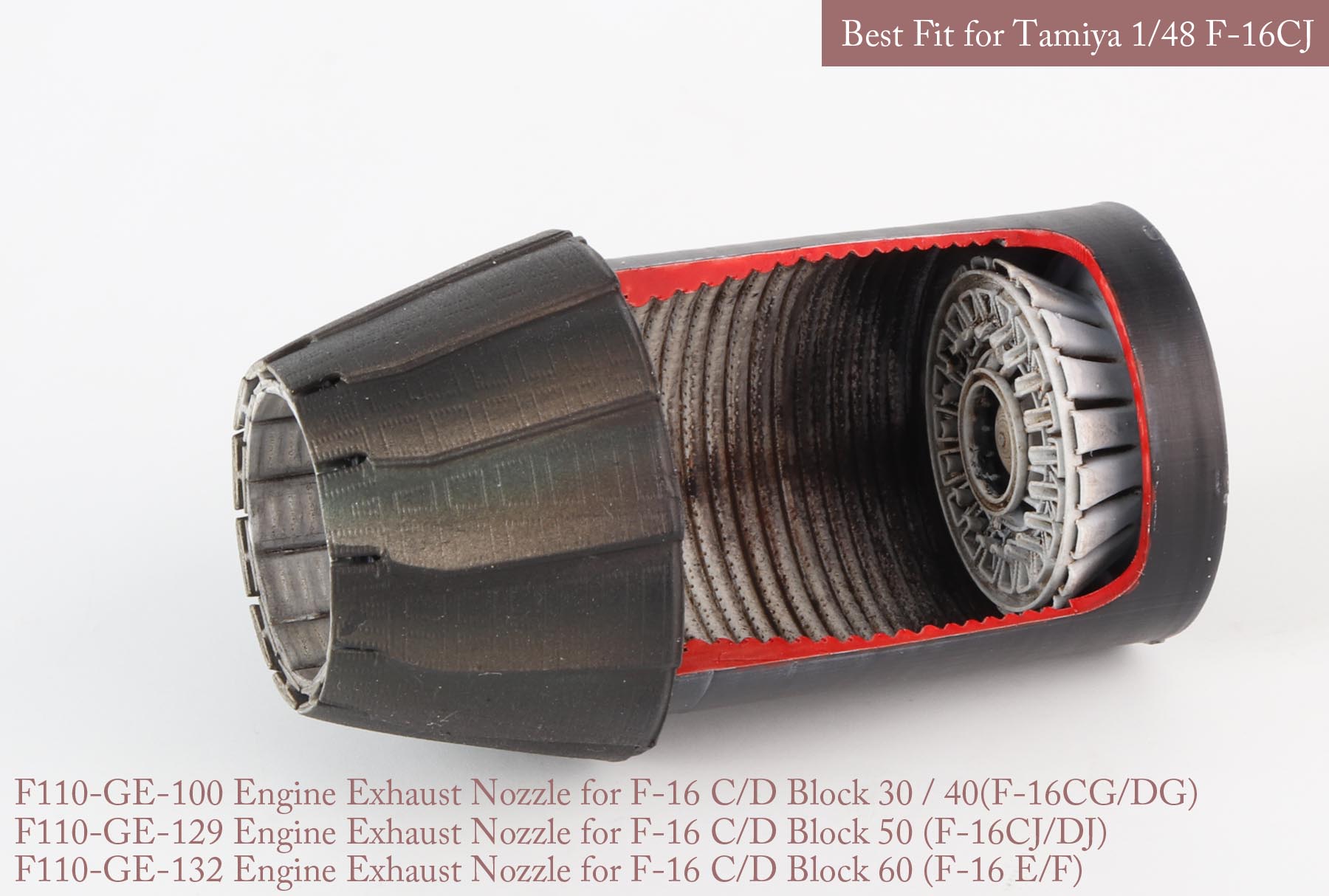 1/48 F-16C/D Block.30/40/50/60 GE Nozzle & Burner for Tamiya - Click Image to Close