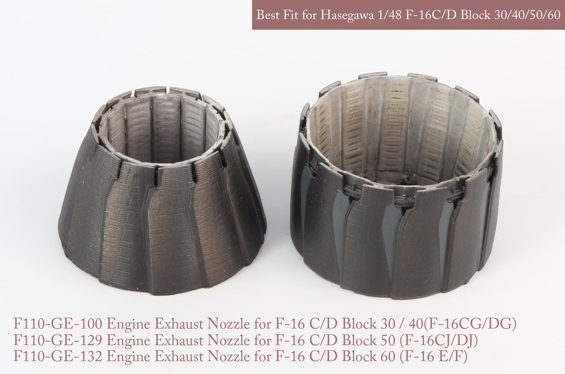 1/48 F-16C/D Block.30/40/50/60 GE Nozzle Set for Hasegawa - Click Image to Close