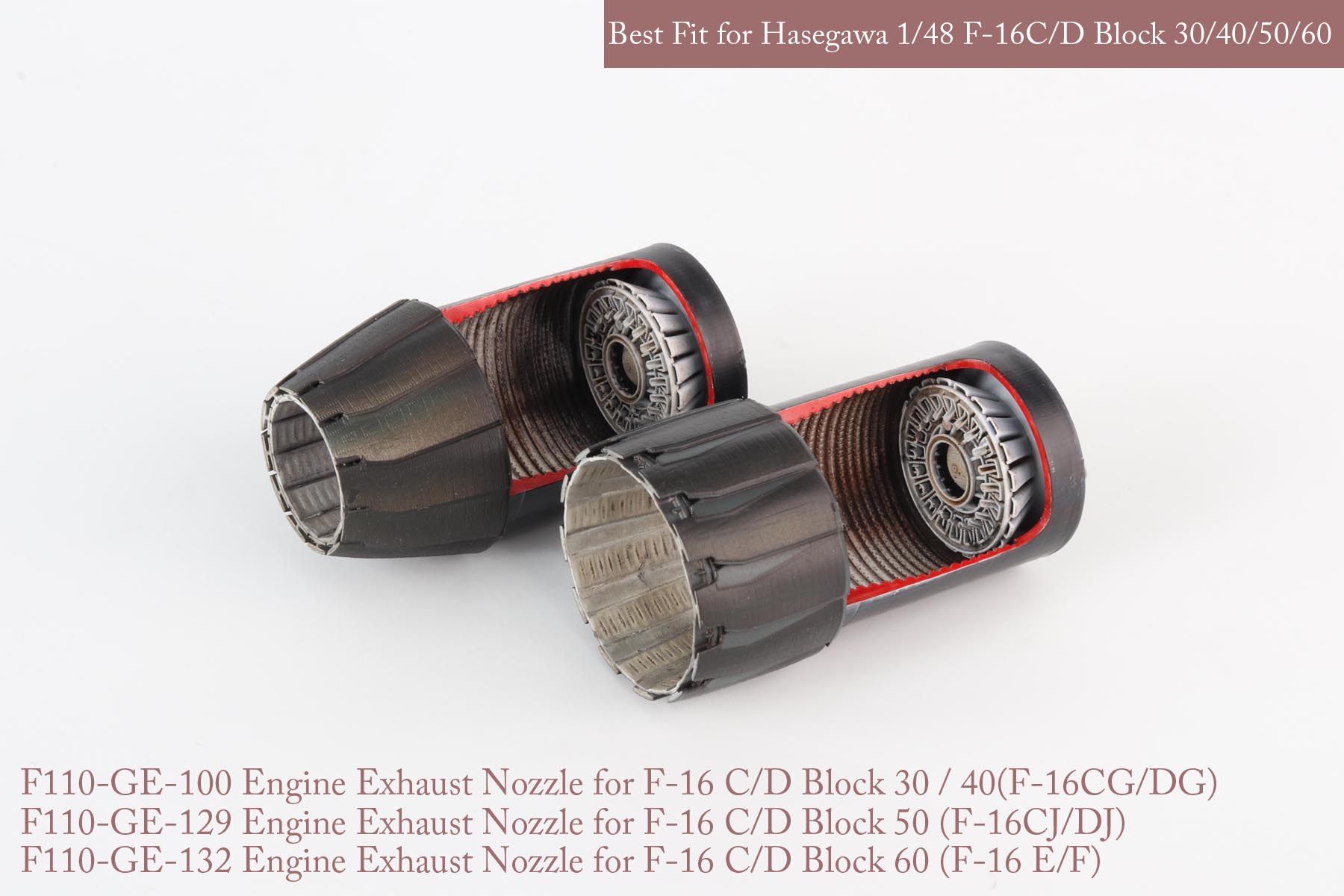 1/48 F-16C/D Block.30/40/50/60 GE Nozzle & Burner for Hasegawa - Click Image to Close