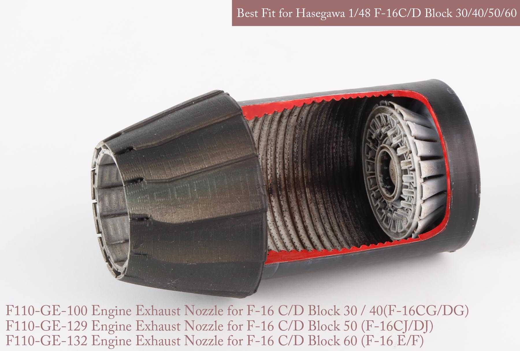 1/48 F-16C/D Block.30/40/50/60 GE Nozzle & Burner for Hasegawa - Click Image to Close