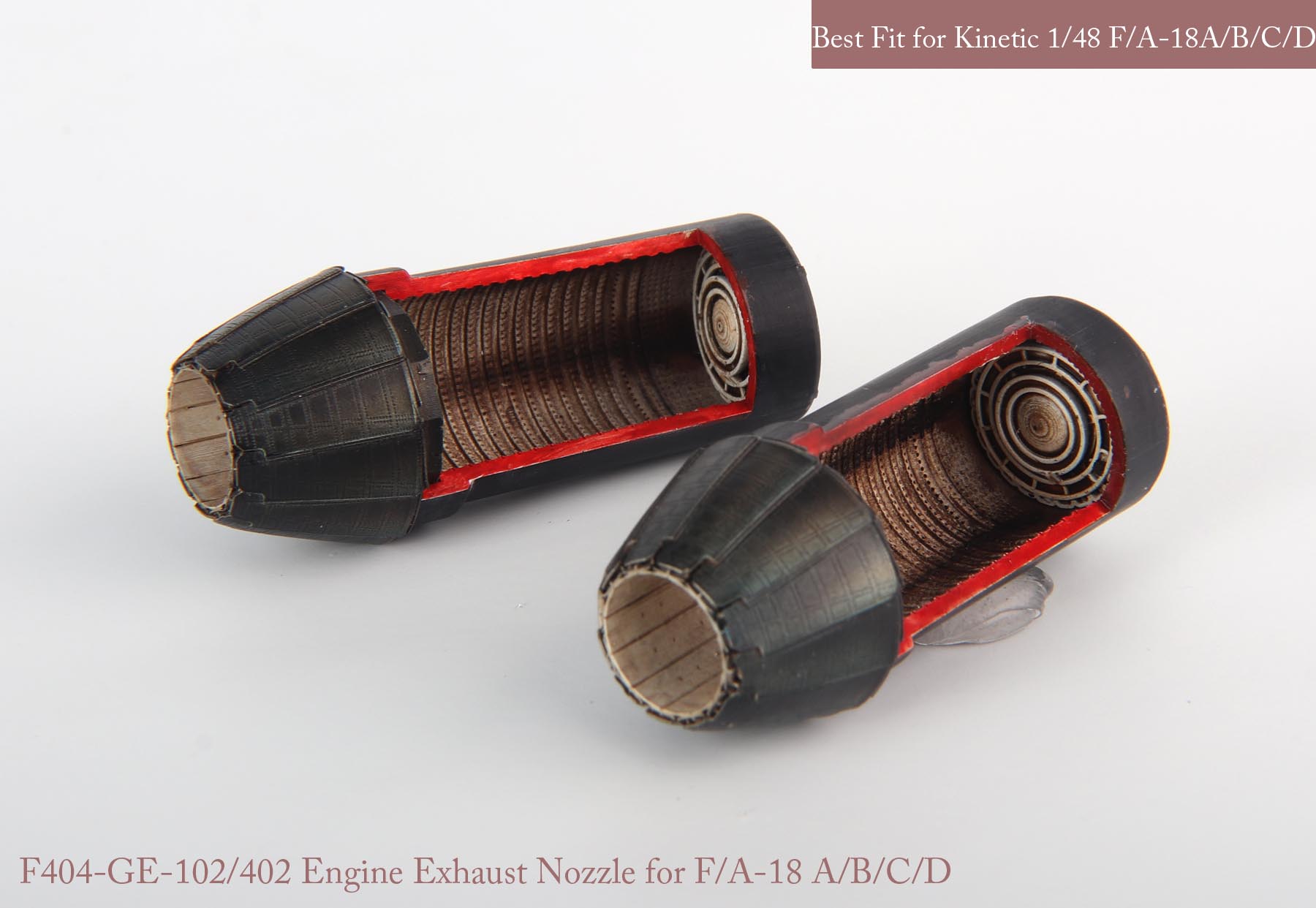 1/48 F/A-18A/B/C/D Nozzle & Burner Set (Closed) for Kinetic - Click Image to Close