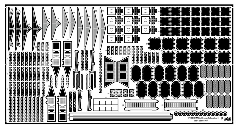 1/200 German Battleship Scharnhorst Value Pack for Trumpeter - Click Image to Close