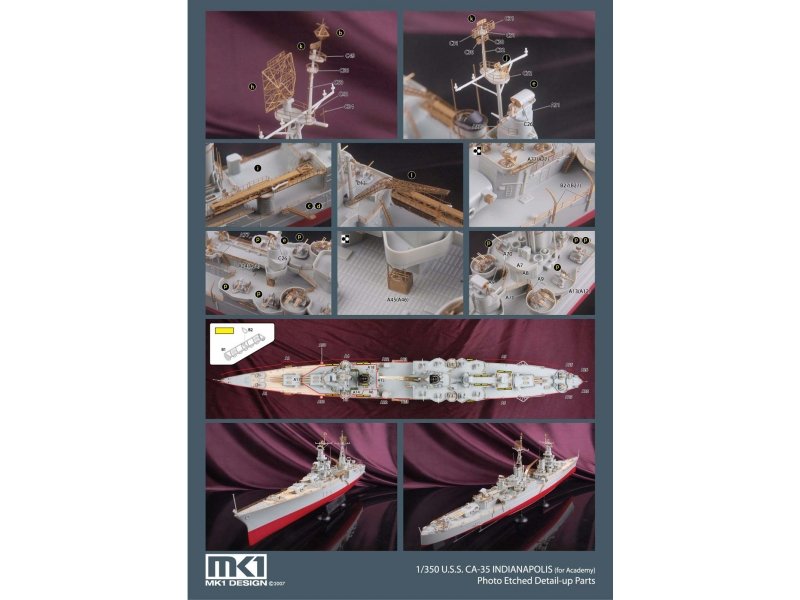 1/350 USS Indianapolis Detail Up & Wooden Deck for Academy - Click Image to Close