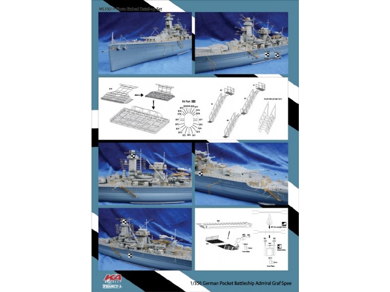 1/350 German Admiral Graf Spee Detail Etched Parts for Academy - Click Image to Close