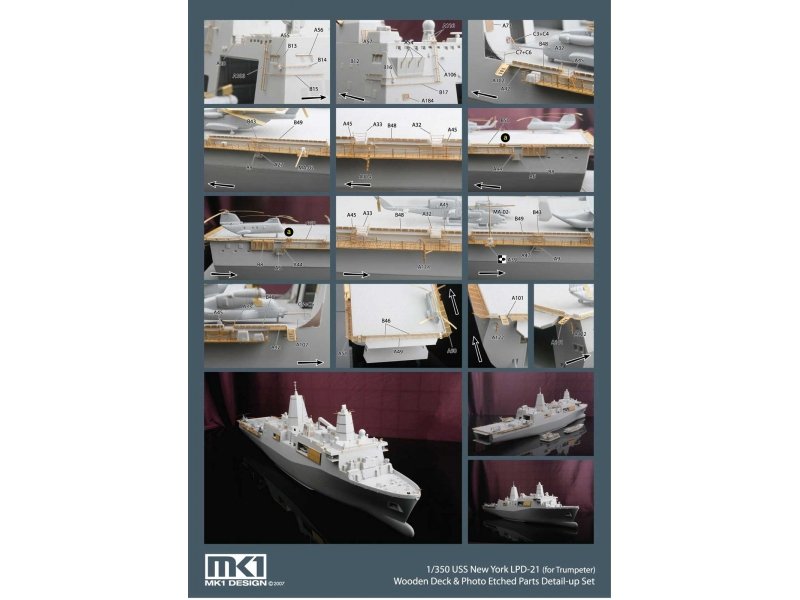 1/350 USS New York LPD-21 Detail Etched Parts for Trumpeter - Click Image to Close