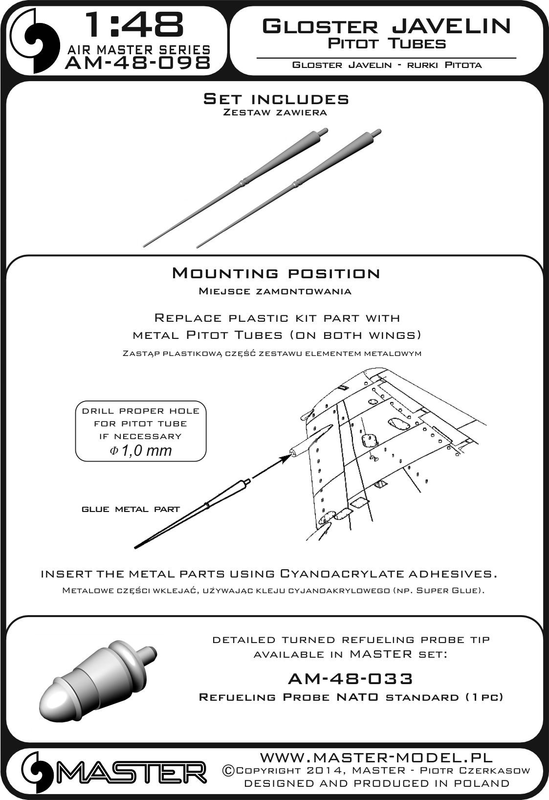 1/48 Gloster Javelin - Pitot Tubes - Click Image to Close