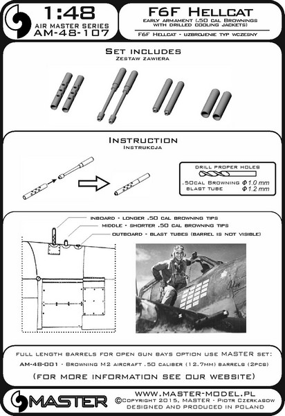 1/48 F6F Hellcat - Early Armament (w/Drilled Cooling Jackets) - Click Image to Close