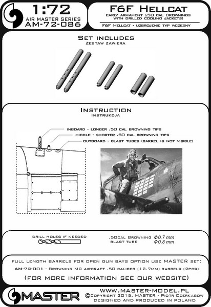 1/72 F6F Hellcat - Early Armament (w/Drilled Cooling Jackets) - Click Image to Close