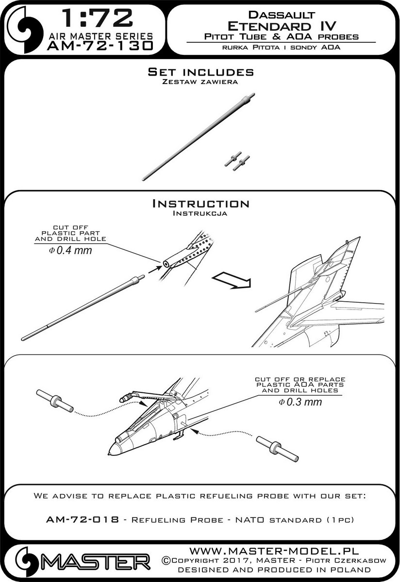 1/72 Dessault Etendard IV - Pitot Tube & Angle of Attack Probes - Click Image to Close