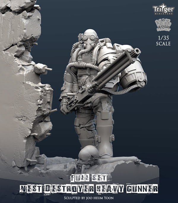 1/35 Nest Destroyer Heavy Gunner #1 (with Base) - Click Image to Close
