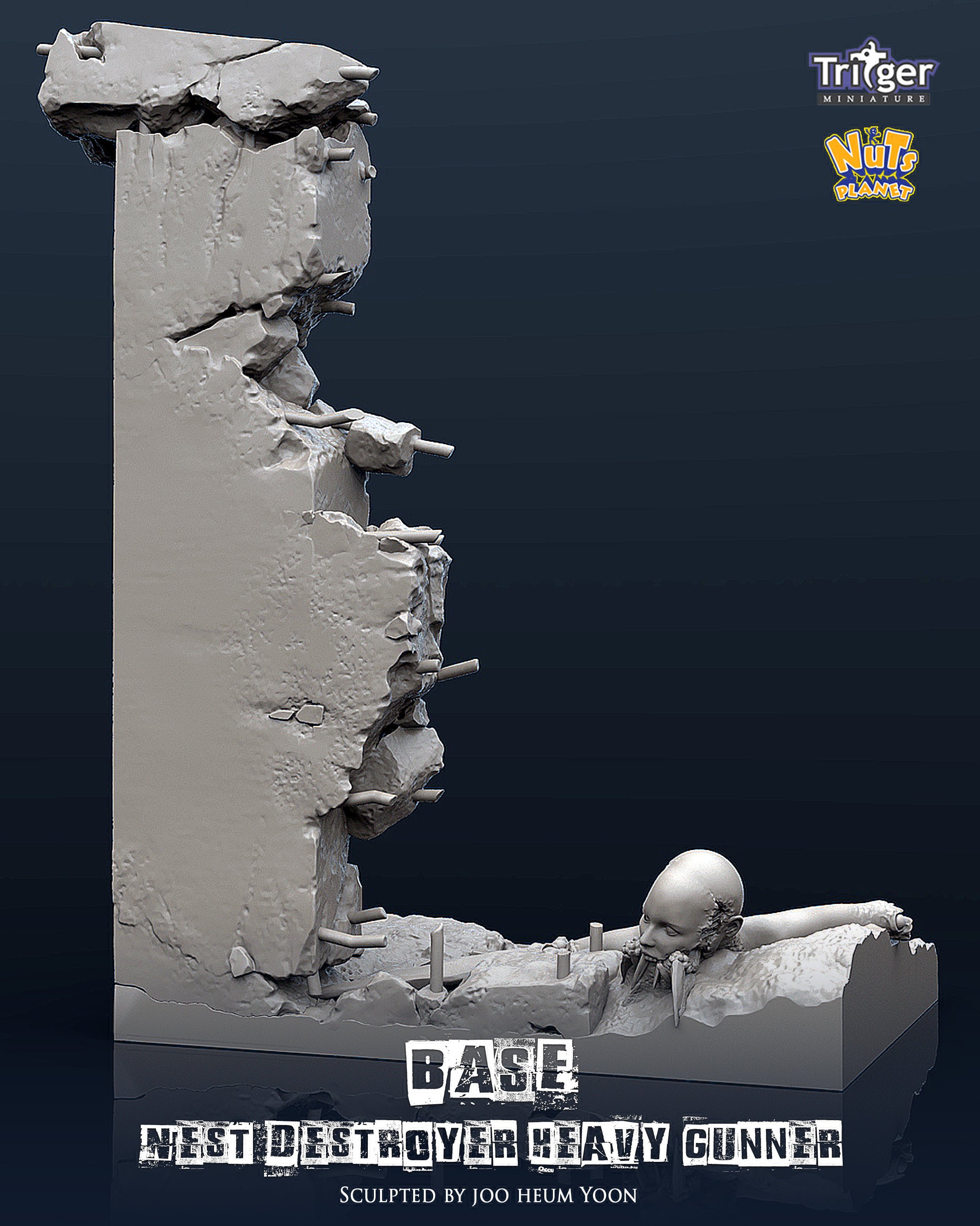 1/35 Base for Nest Destroyer Heavy Gunner #1 - Click Image to Close