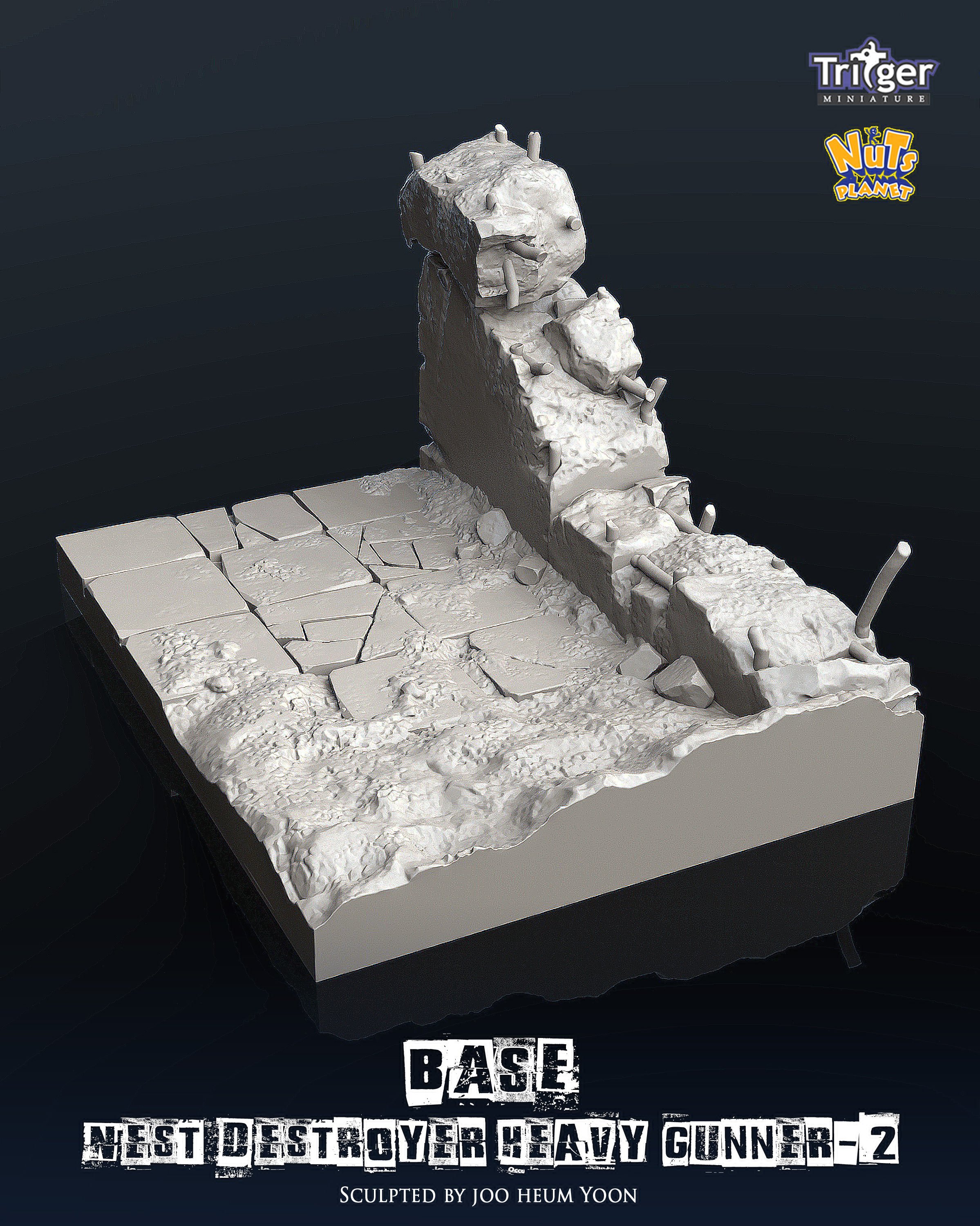 1/35 Base for Nest Destroyer Heavy Gunner #2 - Click Image to Close