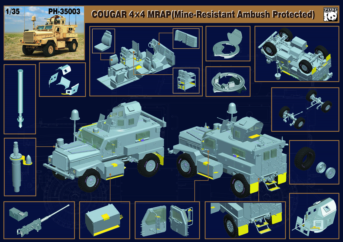 1/35 Cougar 4x4 MRAP (Mine Resistant Ambush Protected) - Click Image to Close