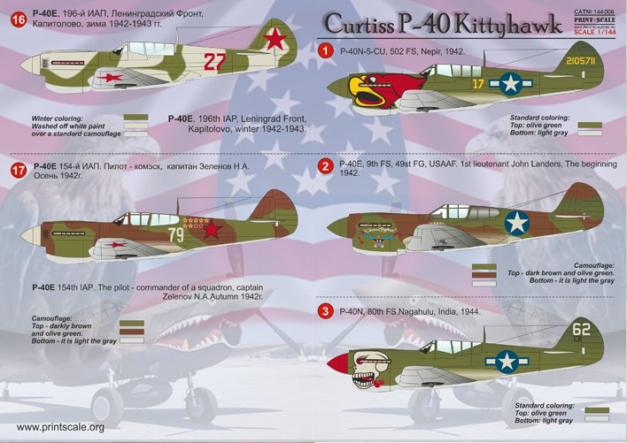 1/144 Curtiss P-40 Kitty Hawks - Click Image to Close