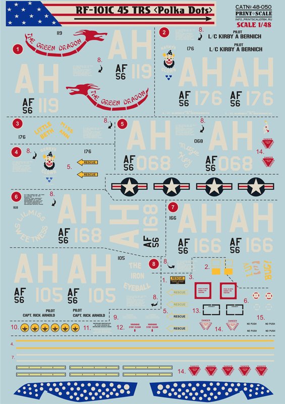 1/48 RF-101 C TRS, Polka Dots - Click Image to Close