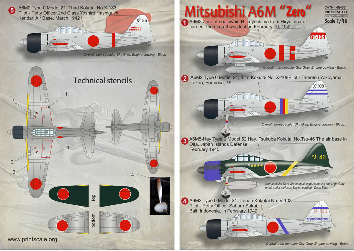 1/48 Mitsubishi A6M Zero Fighter (Zeke) - Click Image to Close