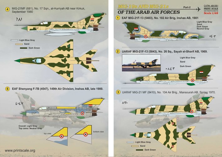 1/48 Arab Air Forces MiG-19 and MiG-21 Part.2 - Click Image to Close