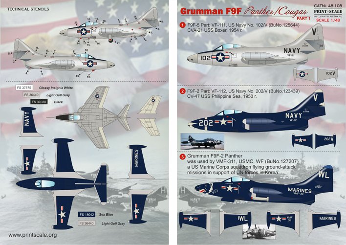1/48 Grumman F9F Panther/Cougar Part.1 - Click Image to Close