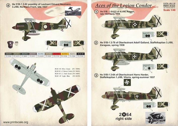 1/48 Aces of Legion Condor Part.1, He51B-1 - Click Image to Close