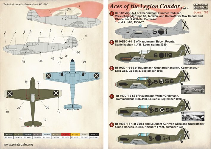 1/48 Aces of Legion Condor Part.4, Bf109 & He112 - Click Image to Close