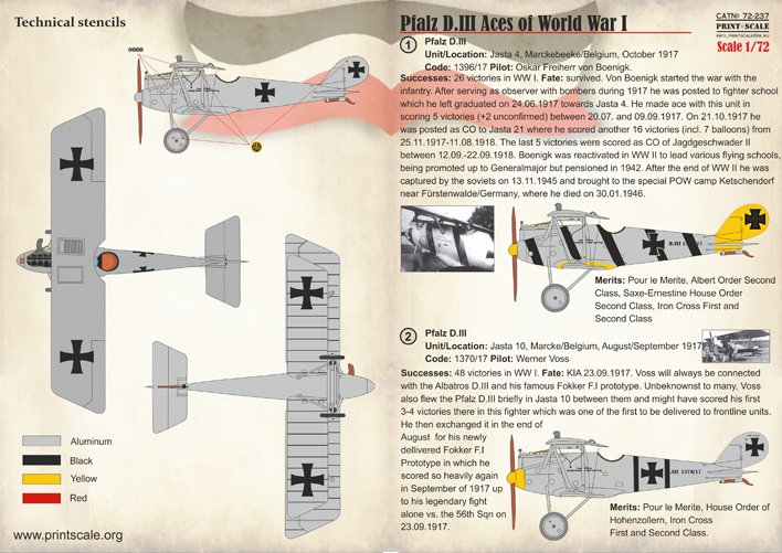 1/72 Pfalz D.III Aces of WWI - Click Image to Close