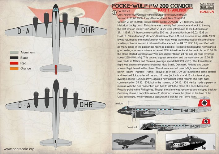 1/72 Focke-Wulf Fw200 Condor Part.1, Airliner - Click Image to Close