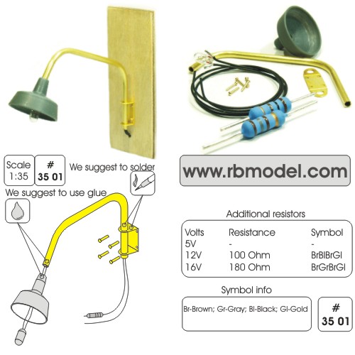 1/35 Building Mounted Lamp - Click Image to Close