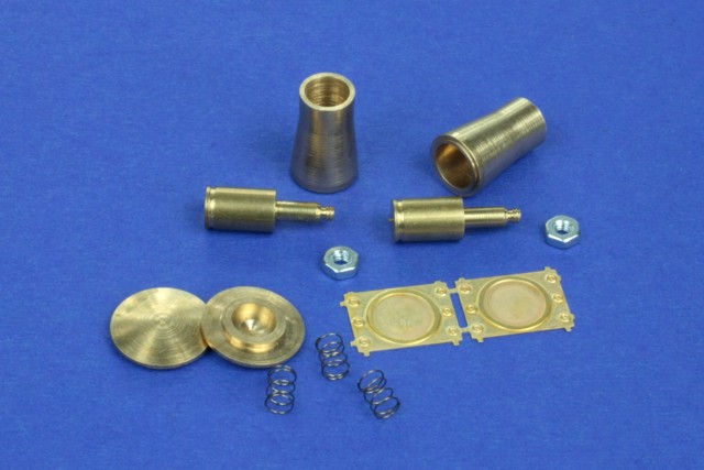1/35 Railroad Round Buffer Set (2 pcs) w/ Turned & Photo Etches - Click Image to Close