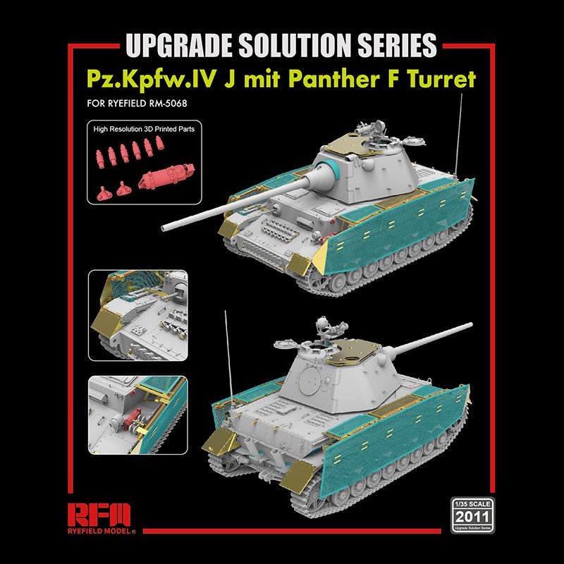 1/35 Pz.Kpfw.IV Asuf.J mit Panther F Turret Detail Up Set - Click Image to Close