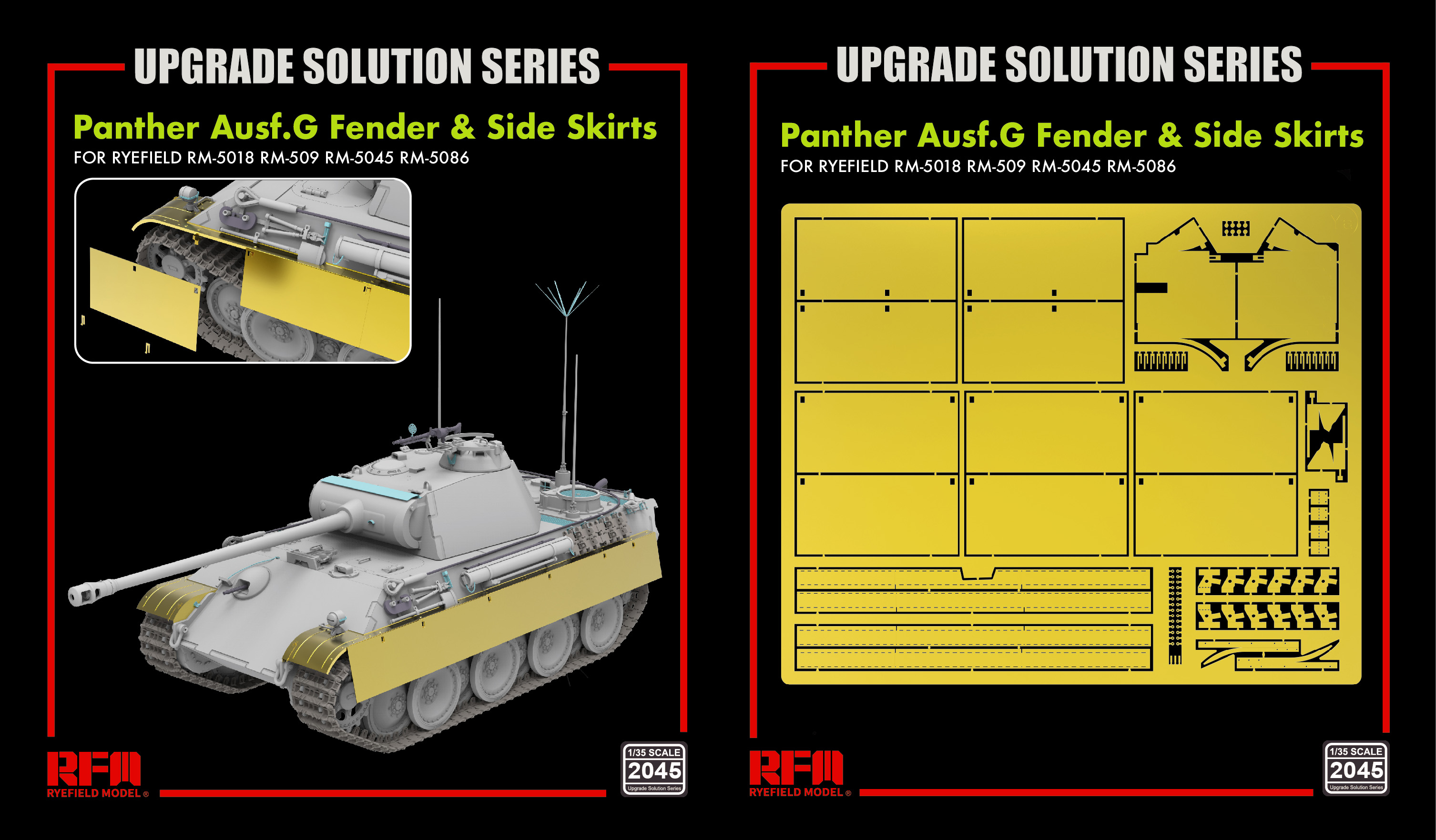 1/35 Panther Ausf.G Fender & Side Skirts for Rye Field Model - Click Image to Close