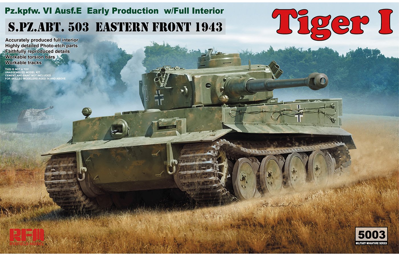 1/35 Tiger I Pz.Kpfw.VI Aust.E Early Production w/Full Interior - Click Image to Close