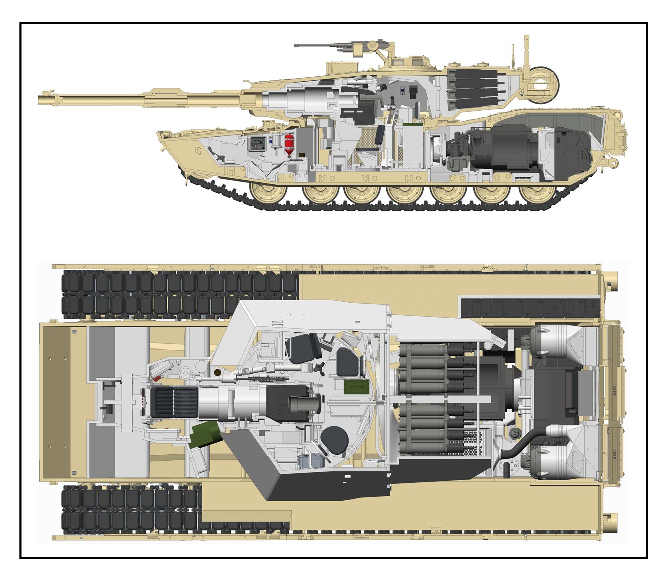 1/35 M1A1/M1A2 Abrams MBT with Full Interior - Click Image to Close