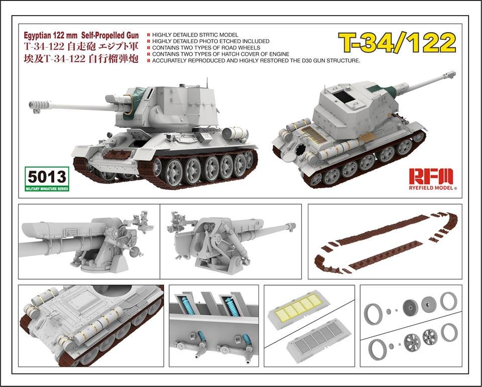 1/35 Egyptian T-34/122 122mm Self-Propelled Gun - Click Image to Close