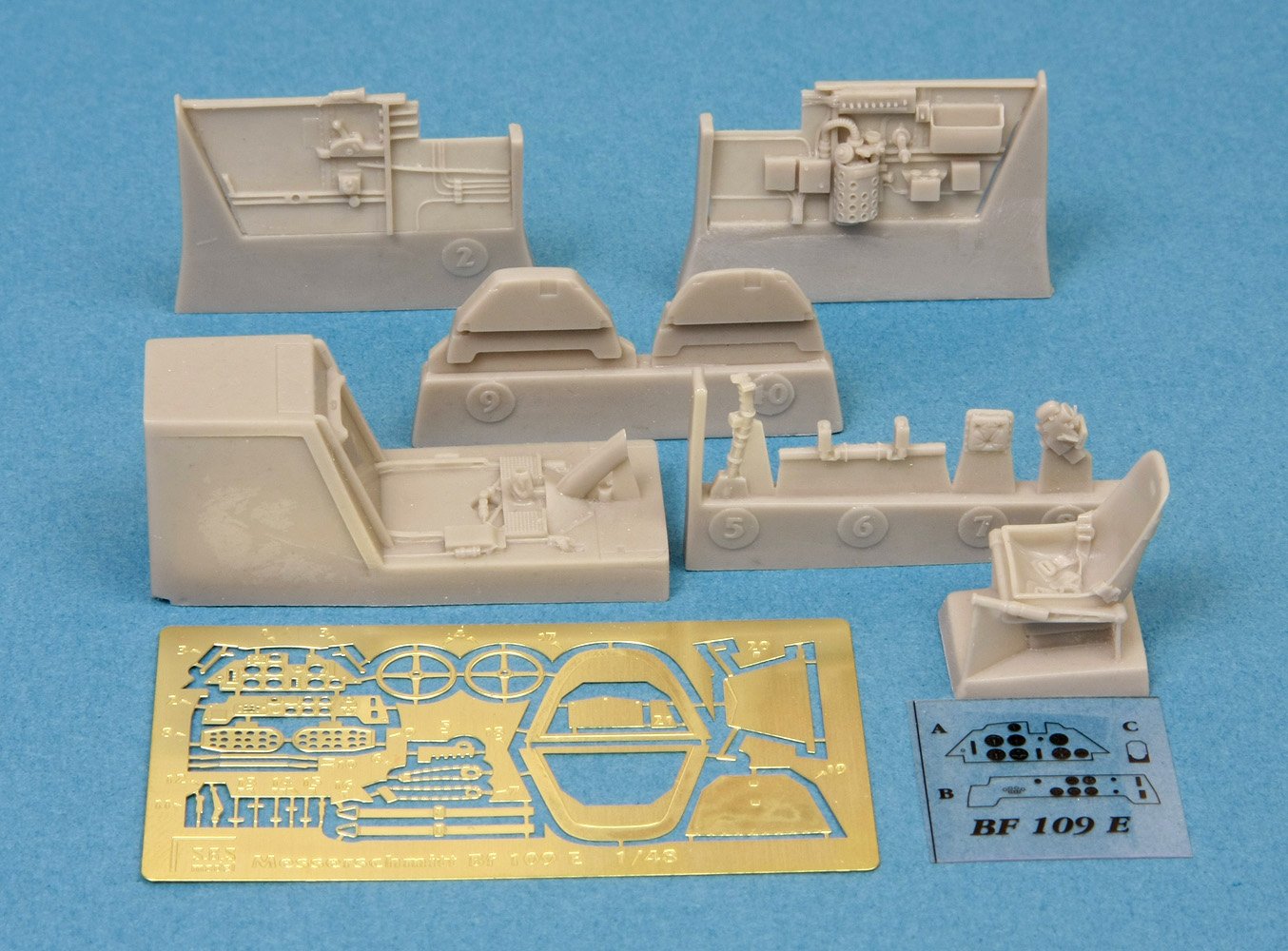 1/48 Messerschmitt Bf109E Cockpit Set for Tamiya/Hasegawa - Click Image to Close