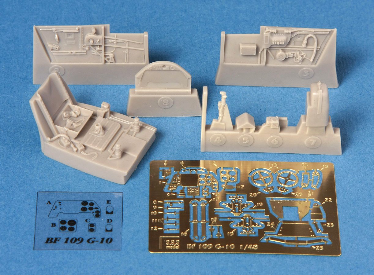 1/48 Messerschmitt Bf109G-10 Cockpit Set for Hasegawa - Click Image to Close