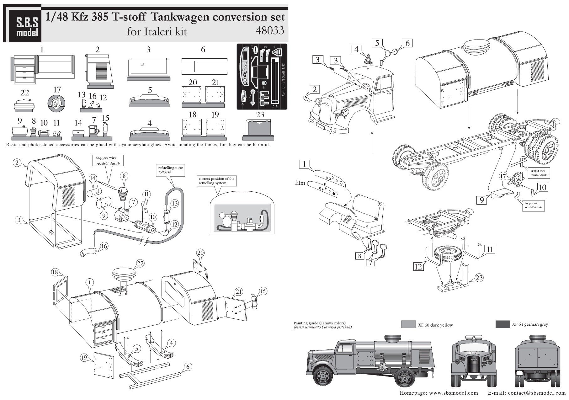1/48 Kfz.385 T-Stoff Tankwagen Conversion Set for Italeri - Click Image to Close