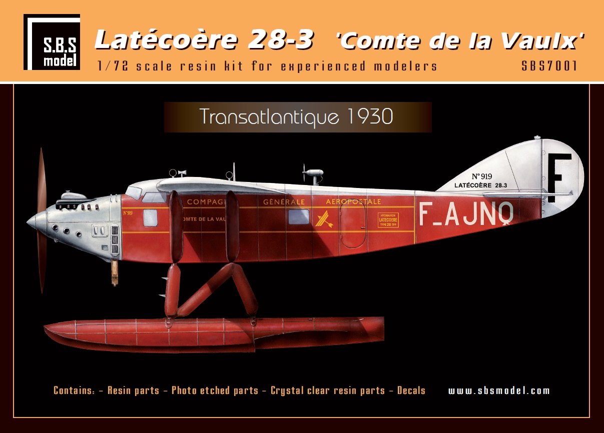1/72 Latecoere 28-3 "Comte de la Vaulx" Full Resin Kit - Click Image to Close